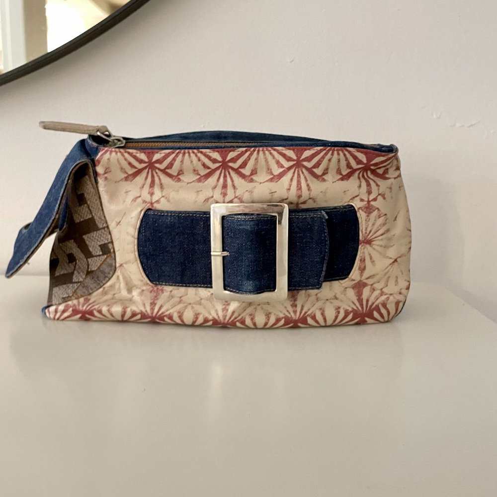 Vintage Custo Barcelona Denim Clutch Wristlet Handbag | Y2K Jean Purse | Rare